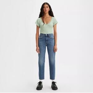 Levi's Wedgie Straight High Rise Cropped Jeans medium wash Size 32